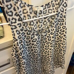 Joie Gray and Cream Leopard Print Top